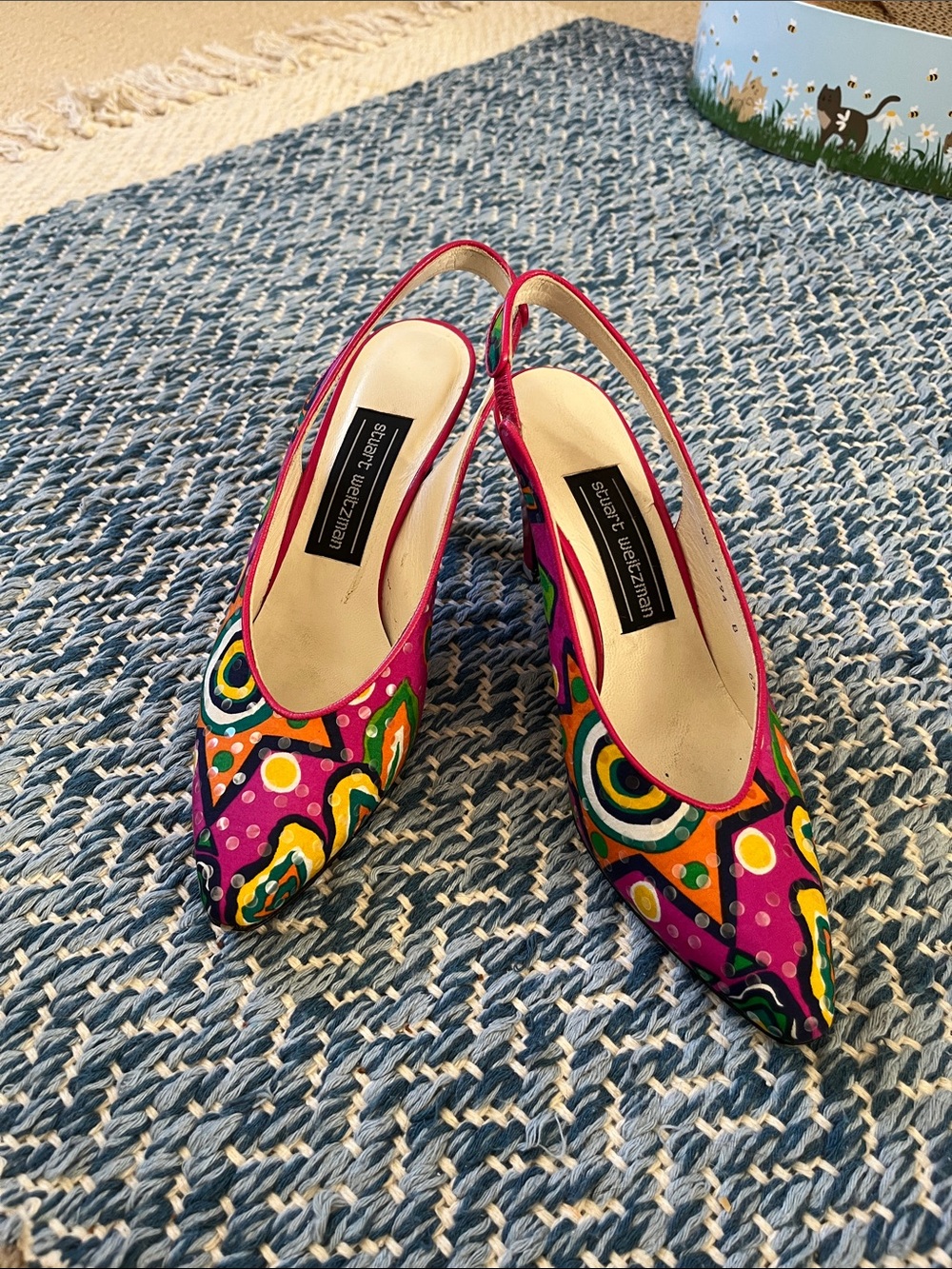 Stuart Weitzman Pink Slingback Pointed-Toe Flats
